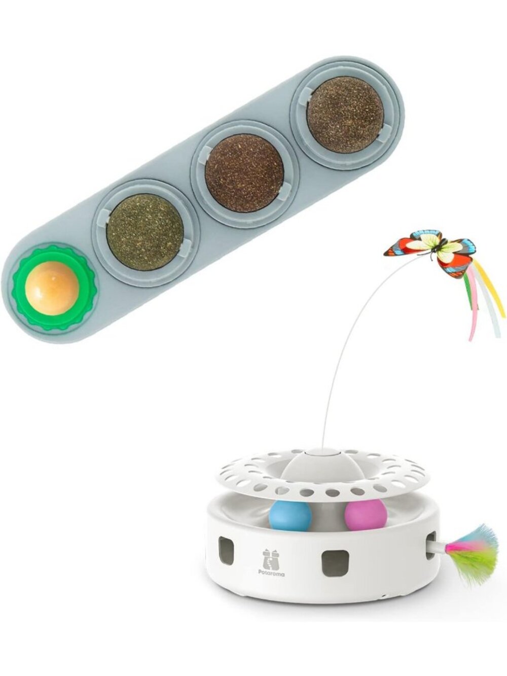 Interactive 3-in-1 Cat Toy with 4 Catnip Balls - Fun for Cats & Kittens!